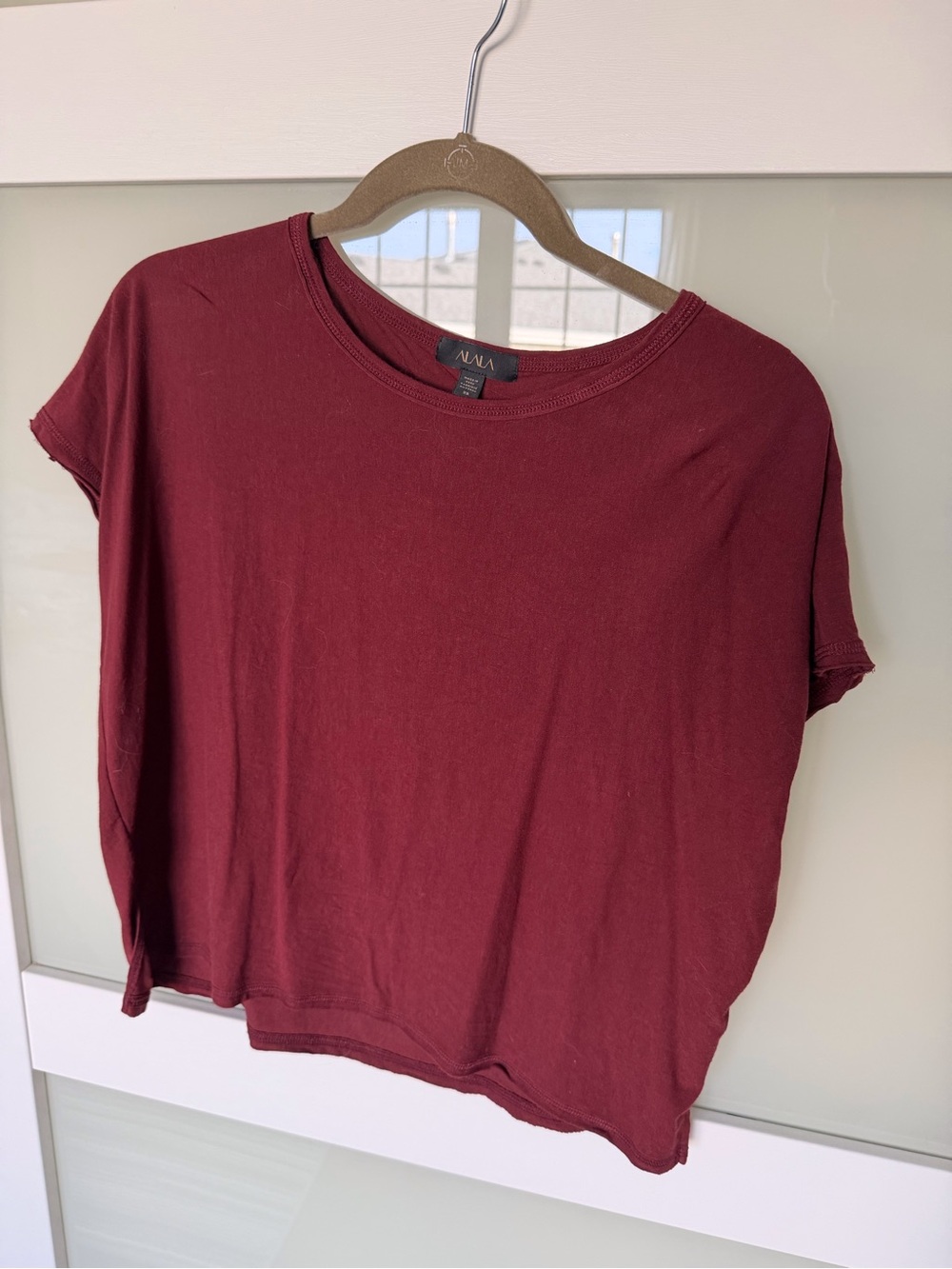 Alala Burgundy Short Sleeve Crop Tee